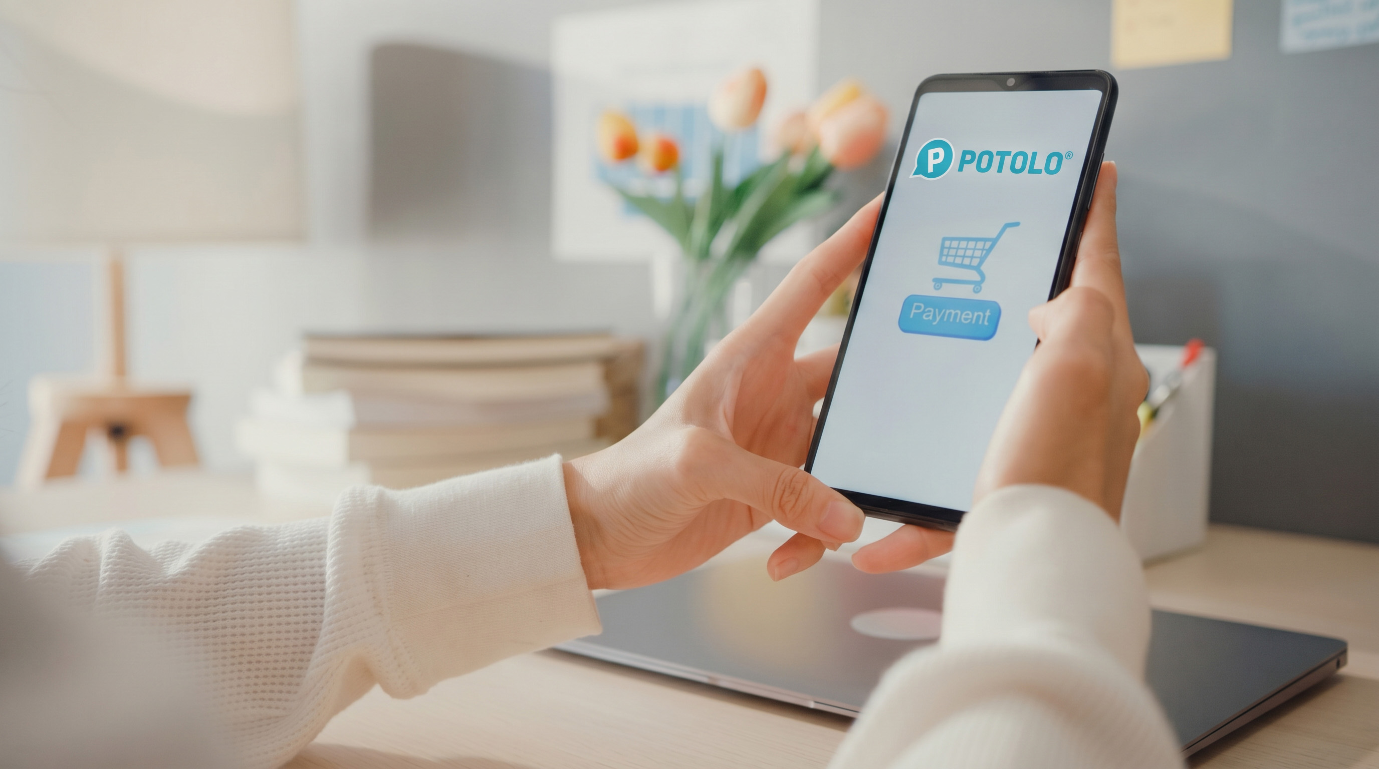 Customer placing a Potolo order on their phone